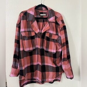We The Free Pink and Black Checkered Shirt